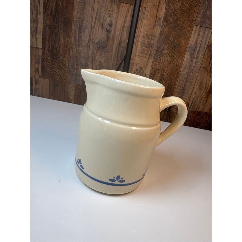 Roseville Ohio FP USA Traditions Blue Creamer Pitcher USA  friendship pattern